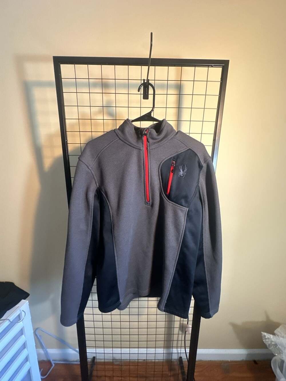 Spyder Men's Bandit Half-Zip Jacket Gray Black Size L